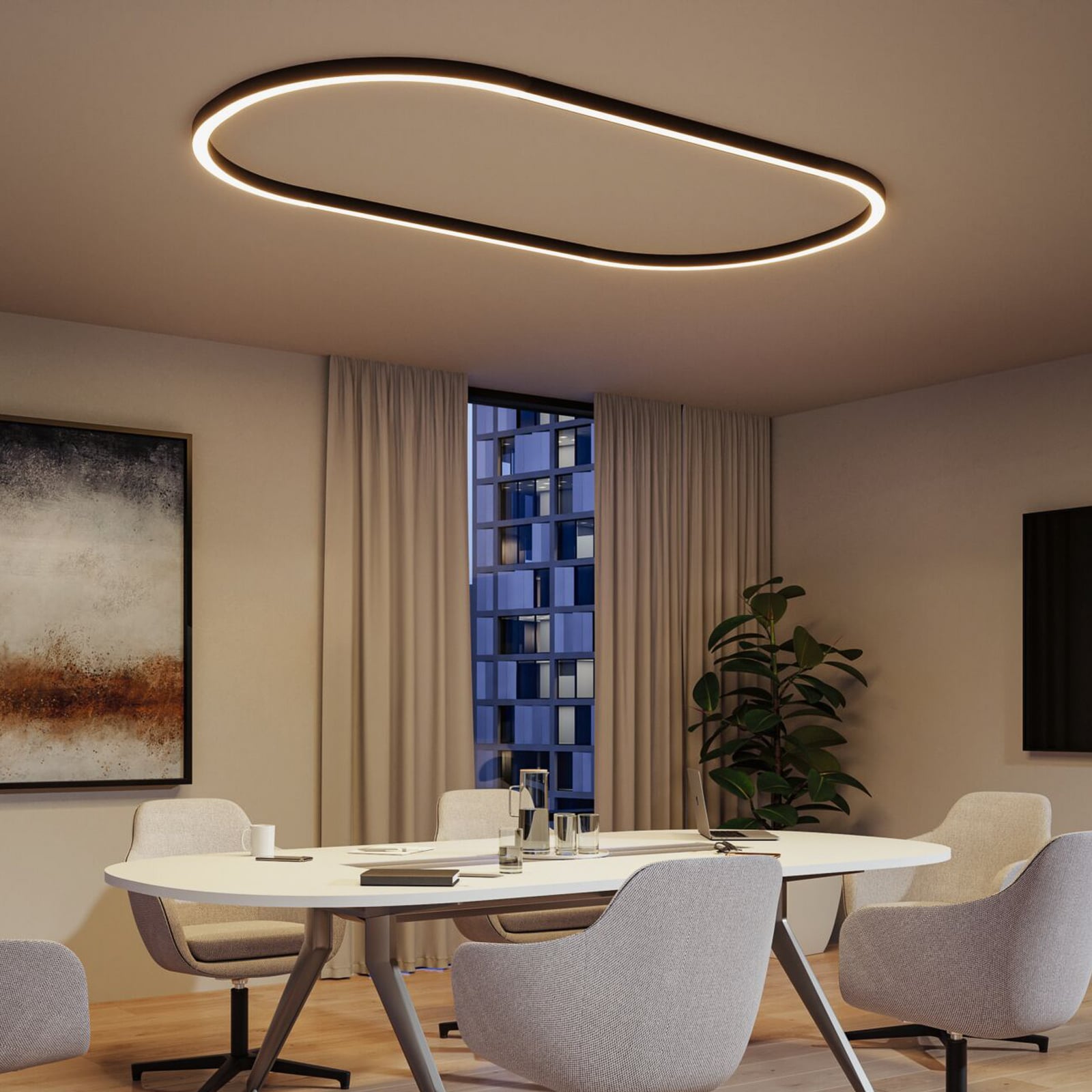 LED lysliste Linion svart 100 cm dimbar Zigbee Paulmann detalj av aluminiumskanal