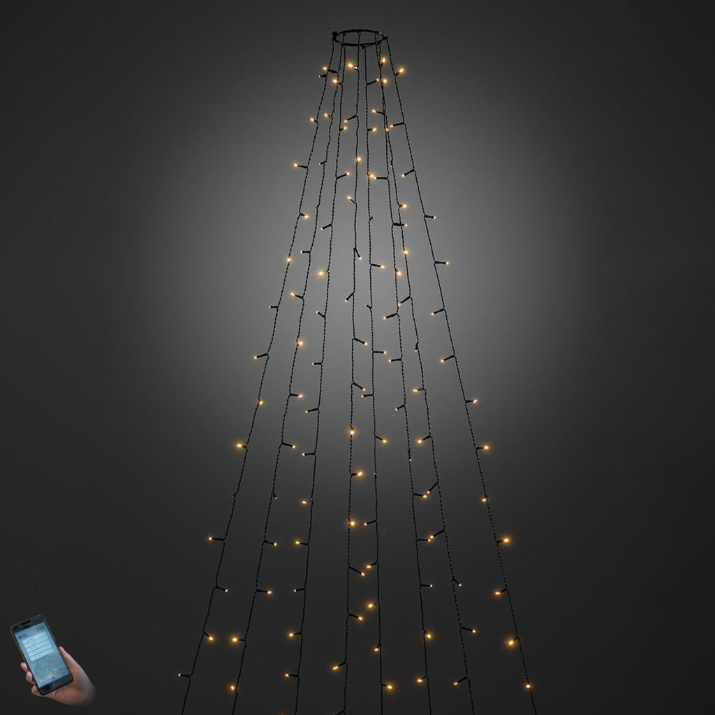LED-lysmantel til tre 400 LED app-styrt dimbar IP44 - Konstsmide forfra