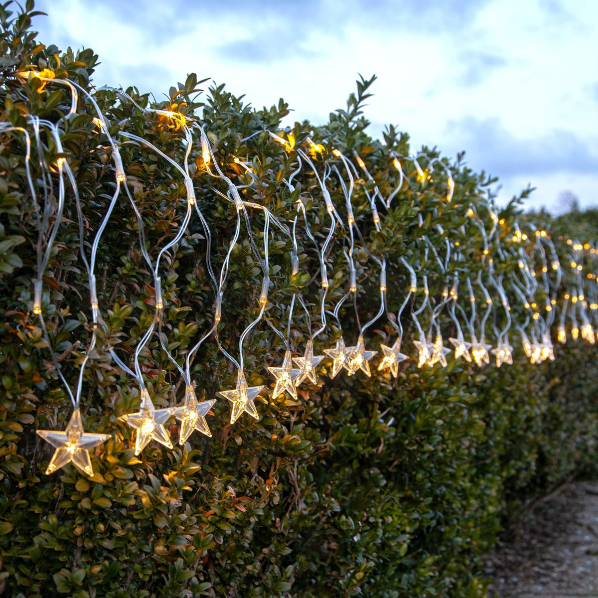 LED-lysnett StarNet 160 LED varmhvit 480 cm IP44 forfra