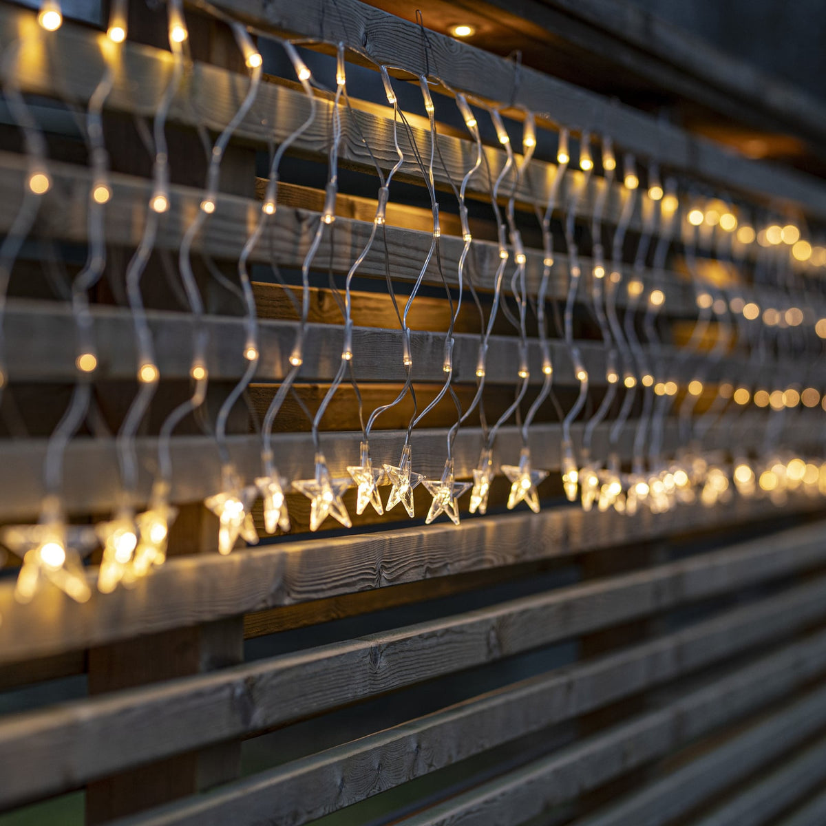 LED-lysnett StarNet 160 LED varmhvit 480 cm IP44 detalj av stjerner