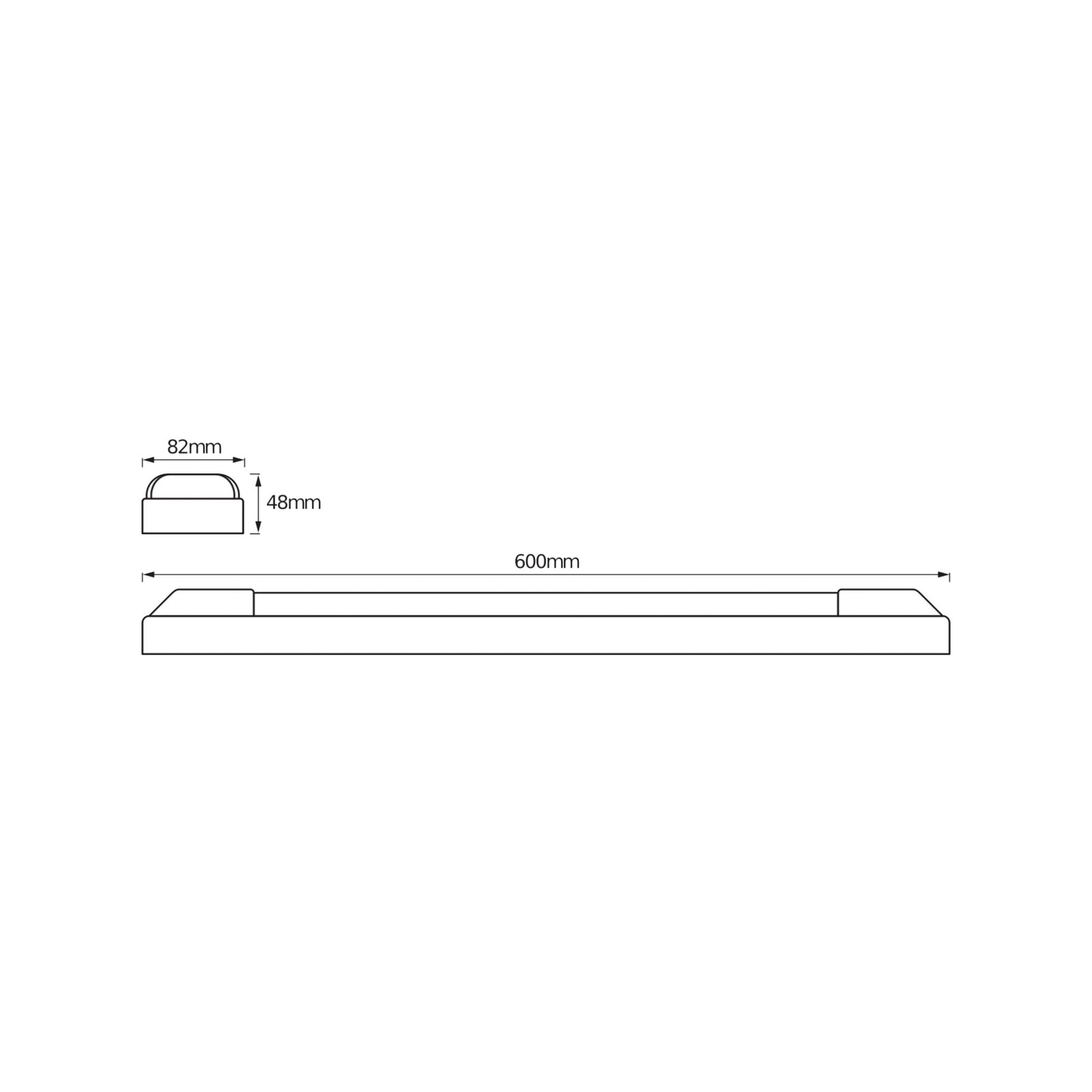 LED lysskinner Power Batten 60 cm 2-lys 25W nøytralhvit bakside