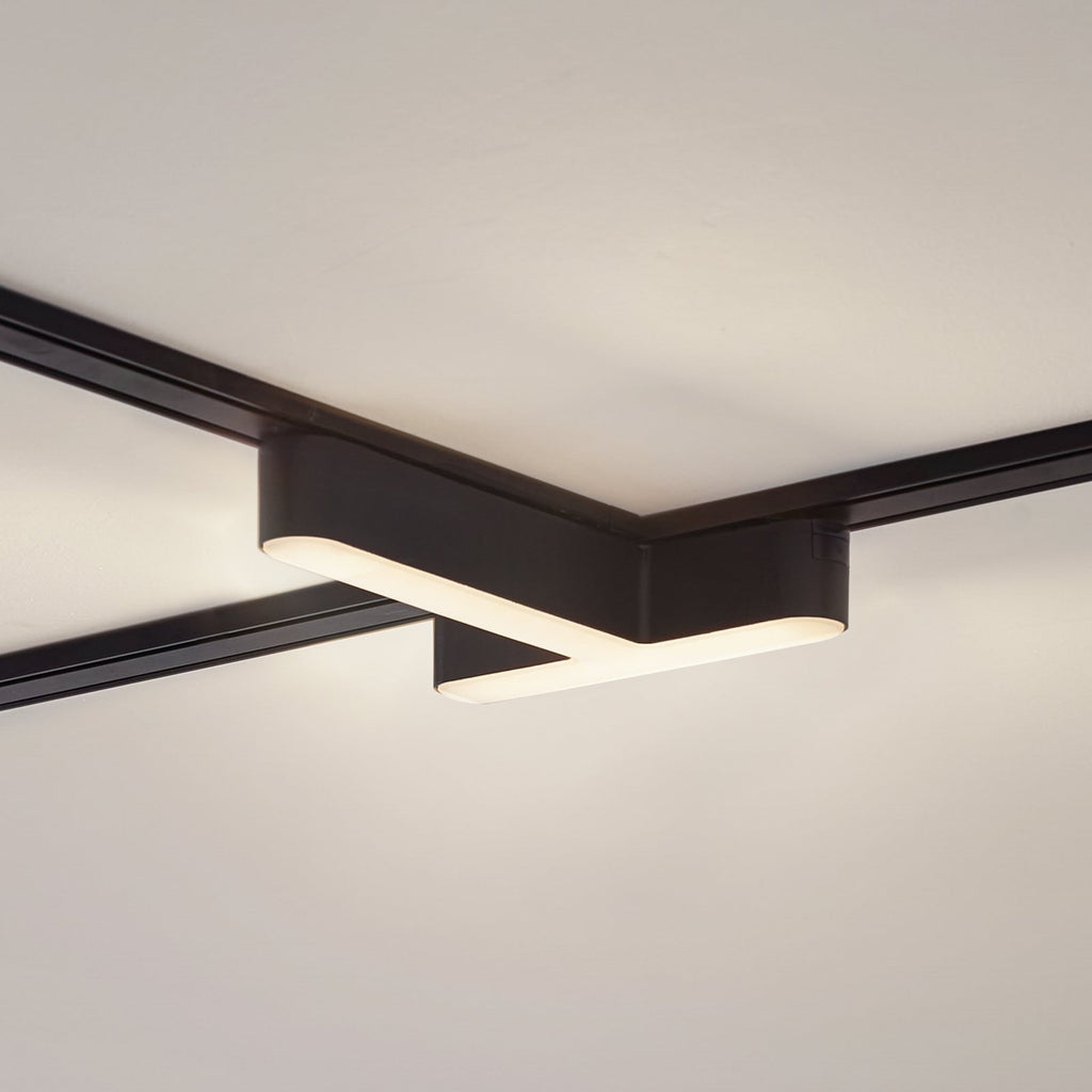 LED lysskinner T-form Lumaro svart foran