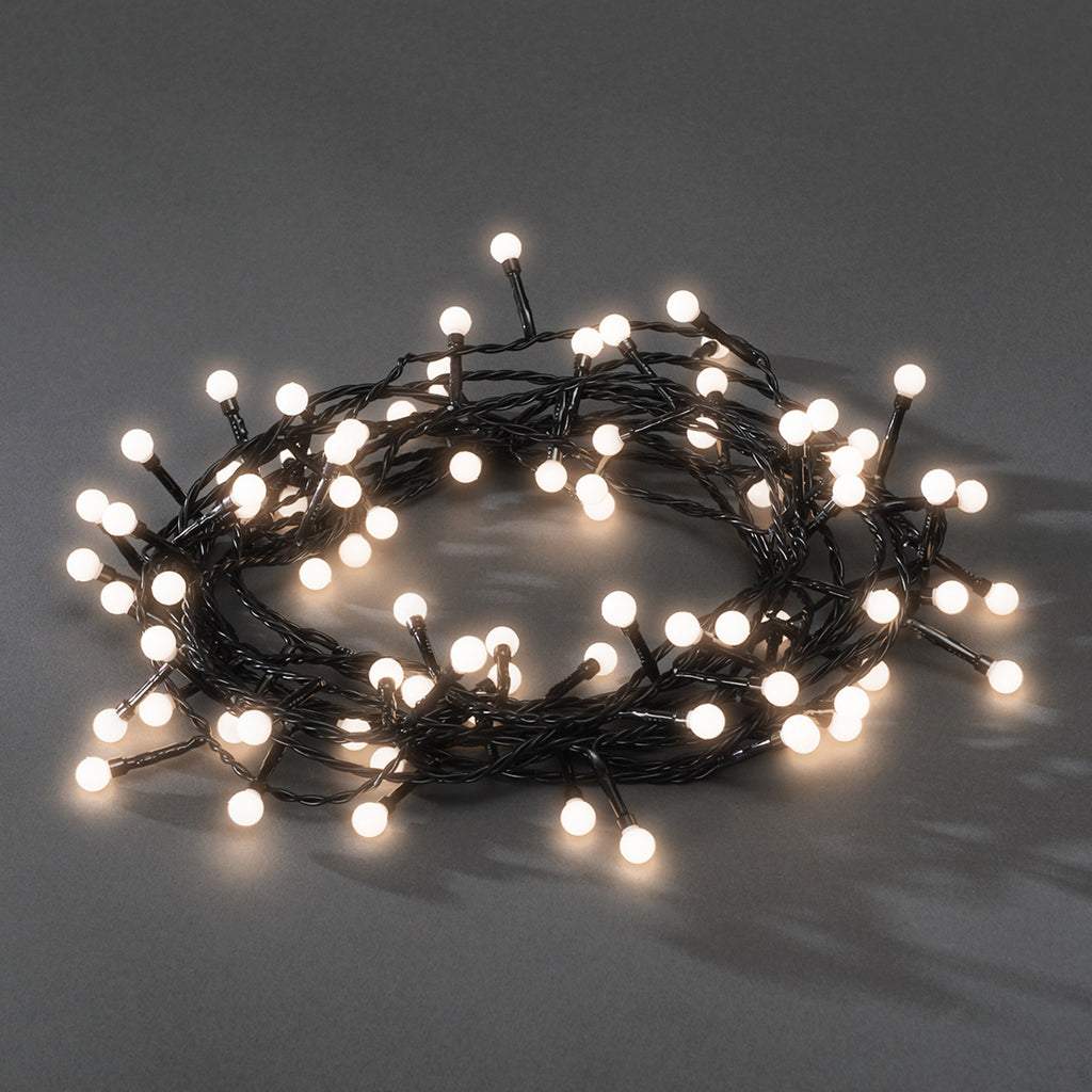 LED-minilyslenke utendørs 80-lys varmhvit IP44 Konstsmide Christmas transformator