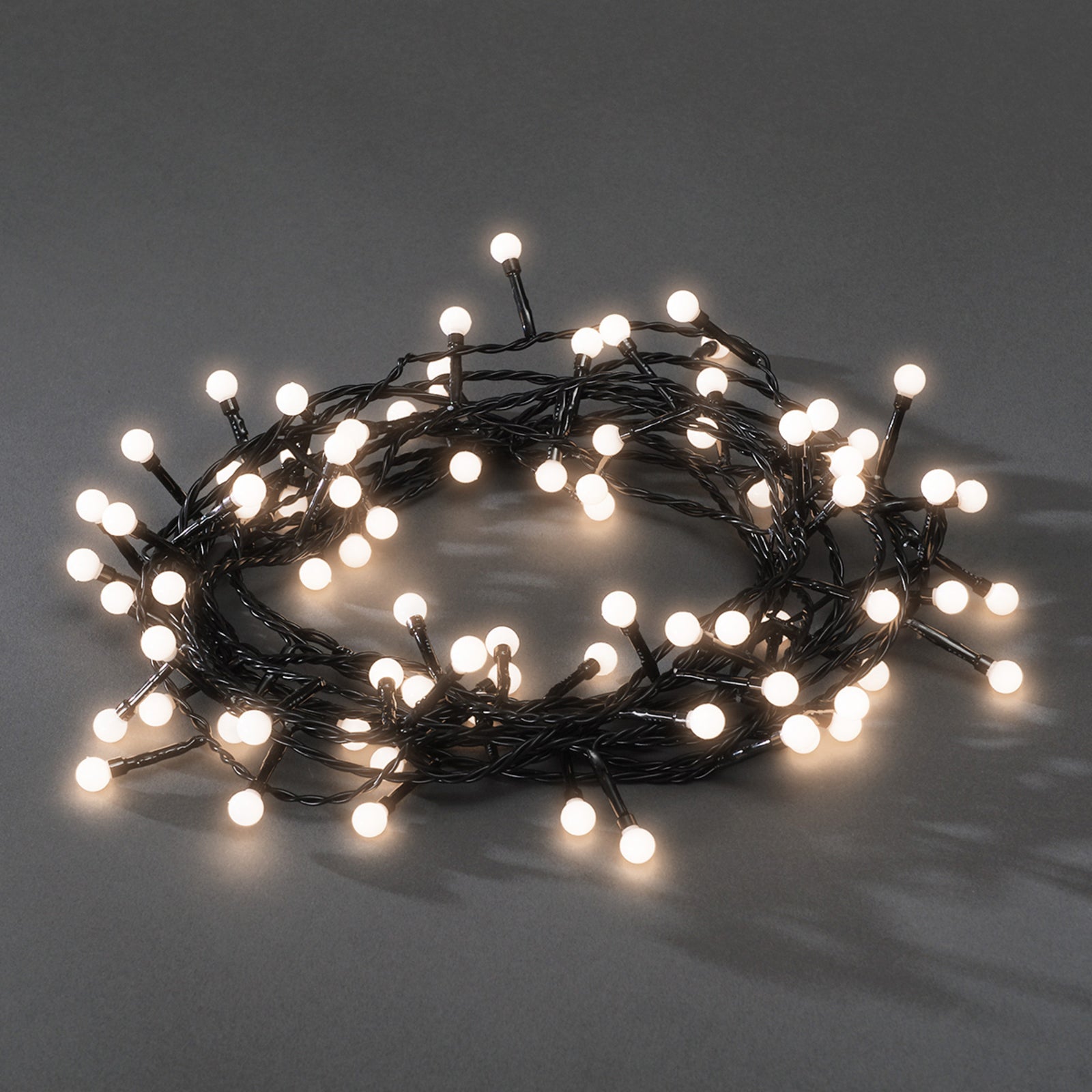 LED-minilyslenke utendørs 80-lys varmhvit IP44 Konstsmide Christmas transformator