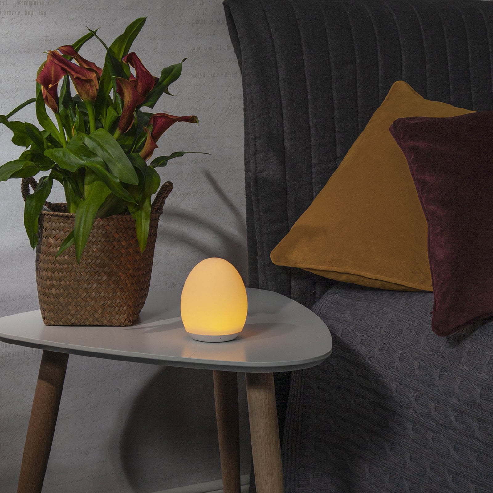 LED nattlampe oppladbar RGBW hvit plast H11 cm - STAR TRADING nærbilde