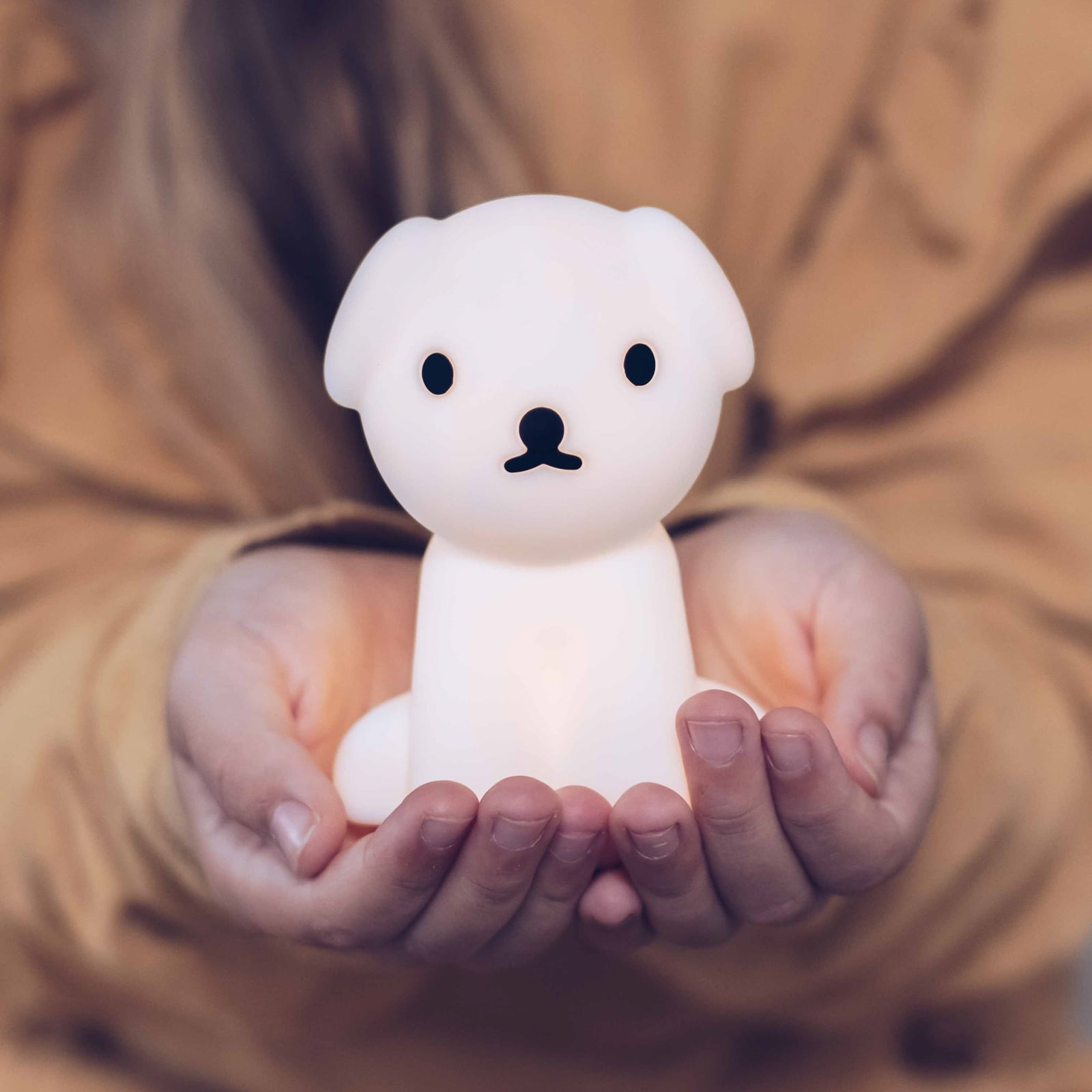Detalj av LED nattlys Snuffy Bundle of Light silikon hvit