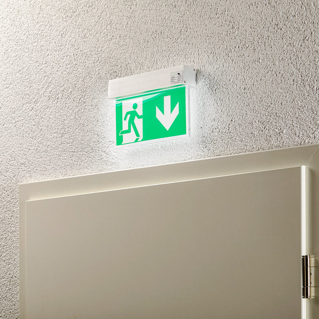 LED nødlys Nevian aluminium med batteri bakside