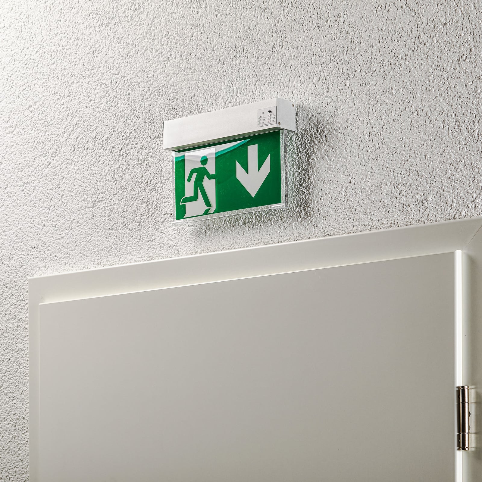 LED nødlys Nevian aluminium med batteri detalj