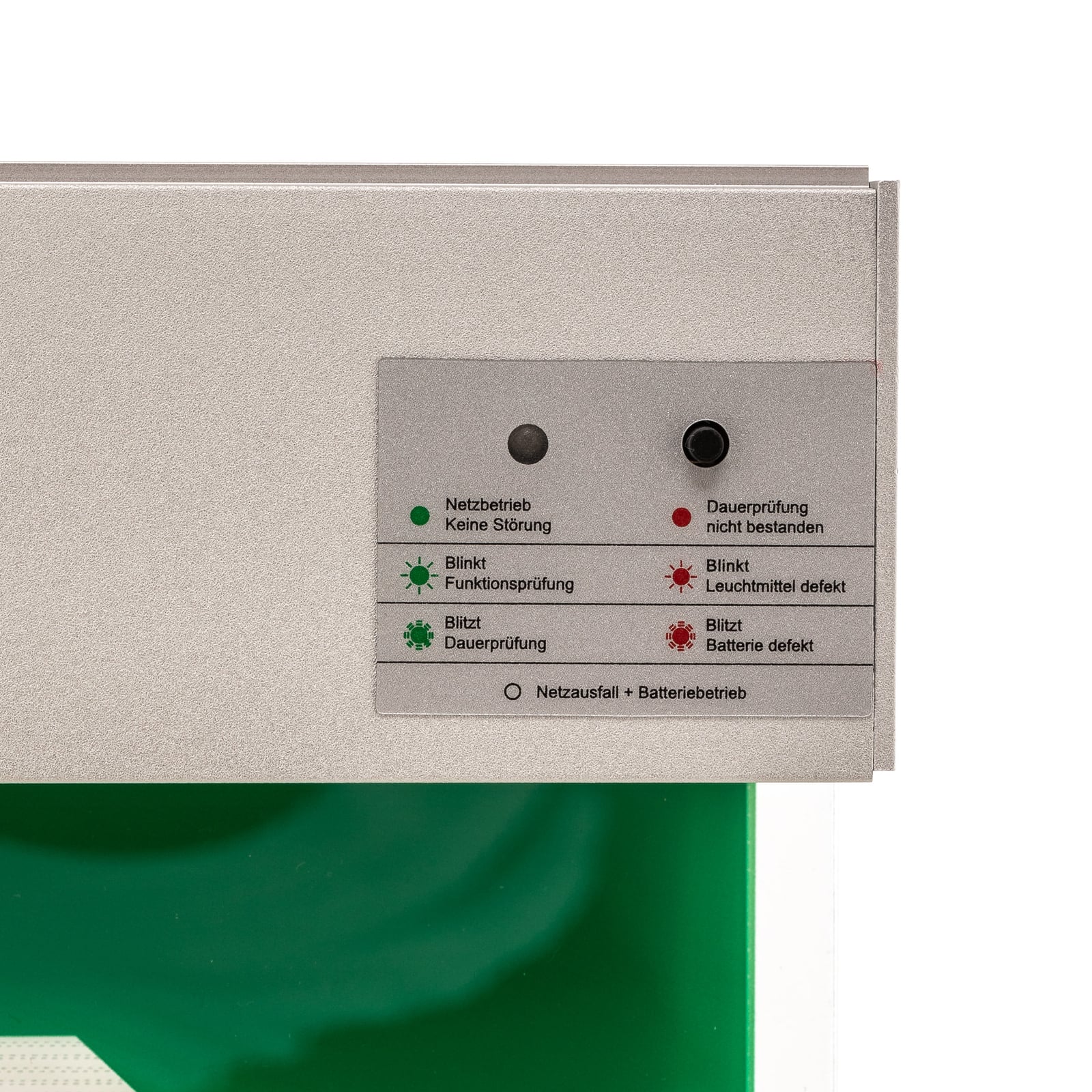 LED nødlys Nevian aluminium med batteri nærbilde