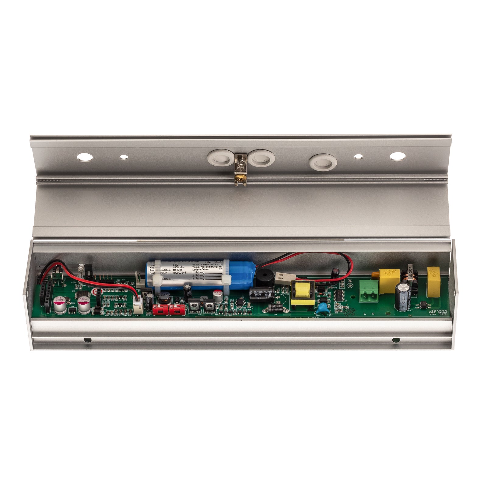 LED nødlys Nevian aluminium med batteri installasjon
