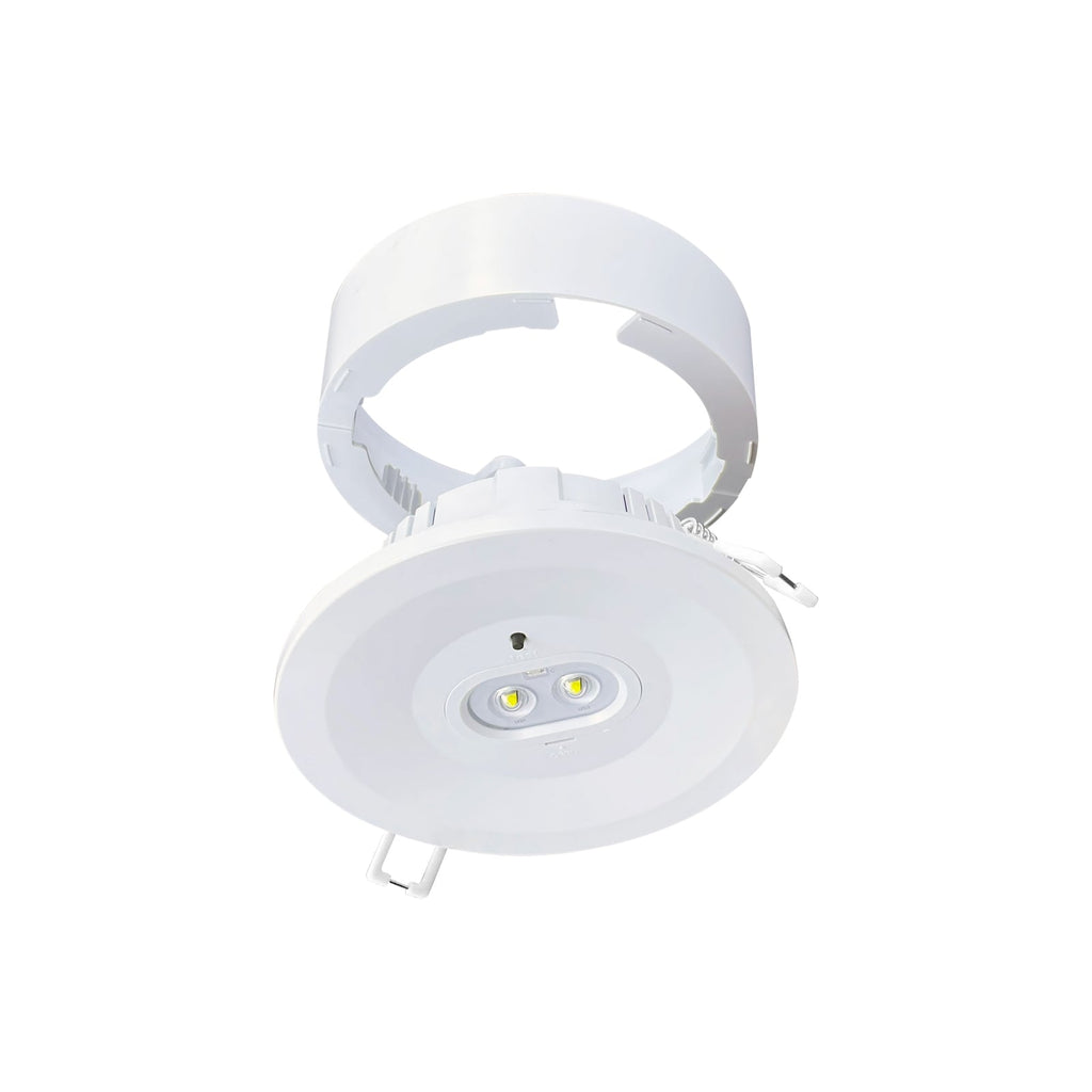 Detalj av LED nødlys Schleswig EA inn- og påbygg Ø14,3 cm hvit