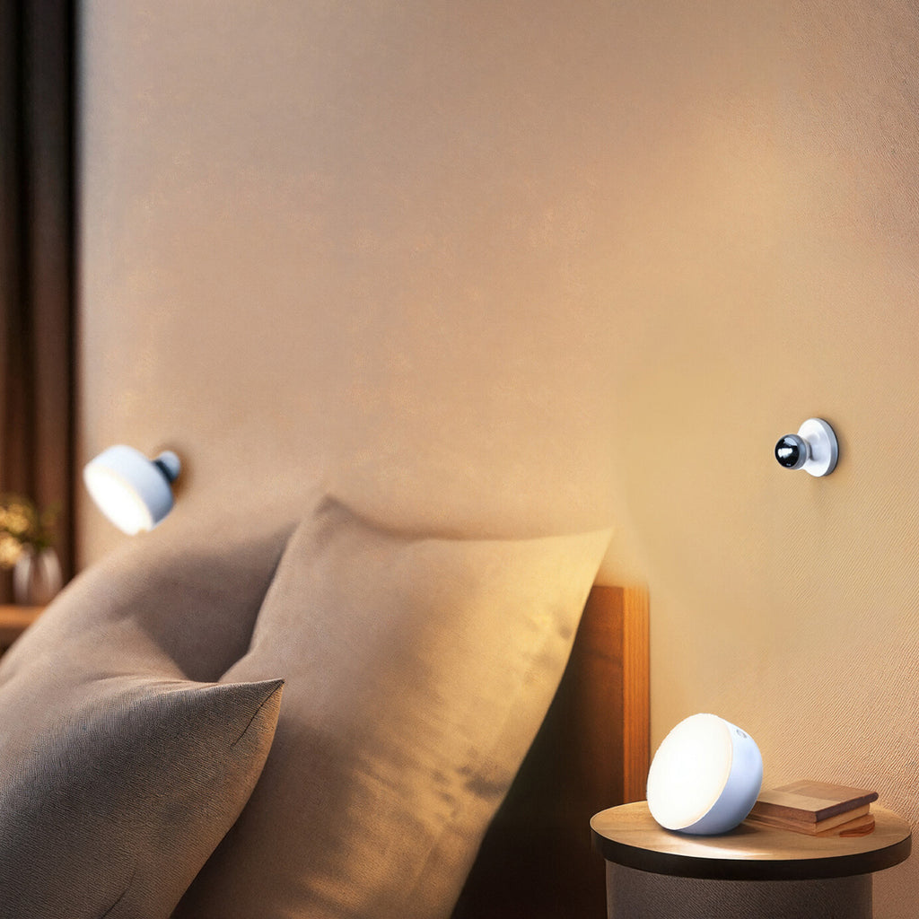 LED oppladbar 3-i-1 klemmelampe hvit dimbar 1,8W varmhvit OSRAM bakside