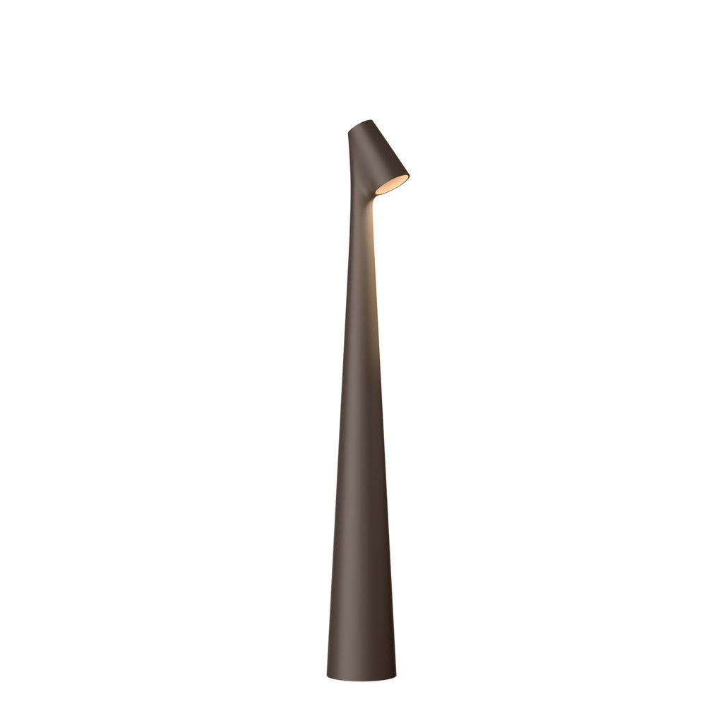 LED oppladbar bordlampe Africa H40 cm mørkebrun forfra