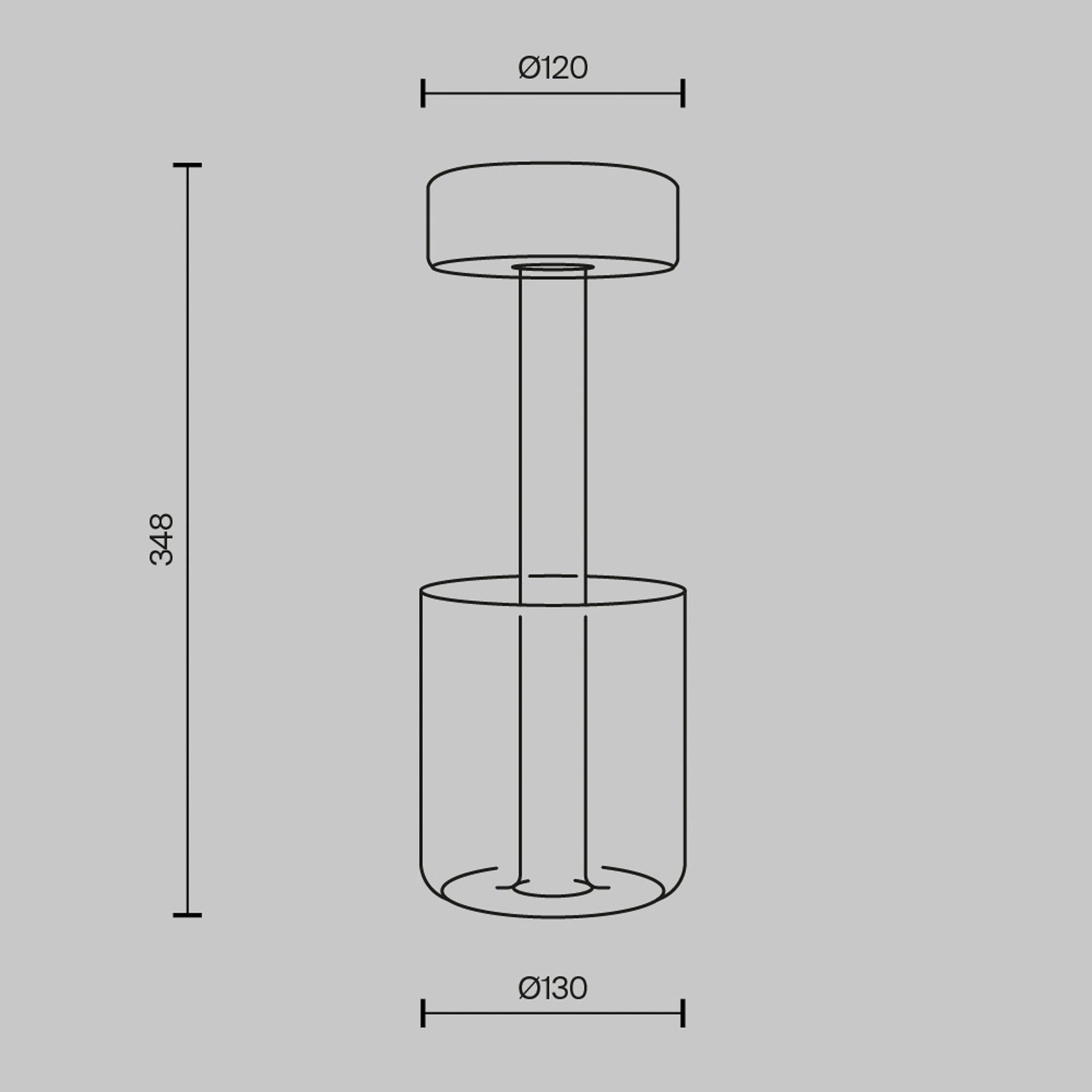 LED oppladbar bordlampe AI Collaboration glass hvit montert på bord