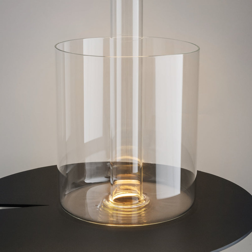 LED oppladbar bordlampe AI Collaboration glass hvit USB ladeport