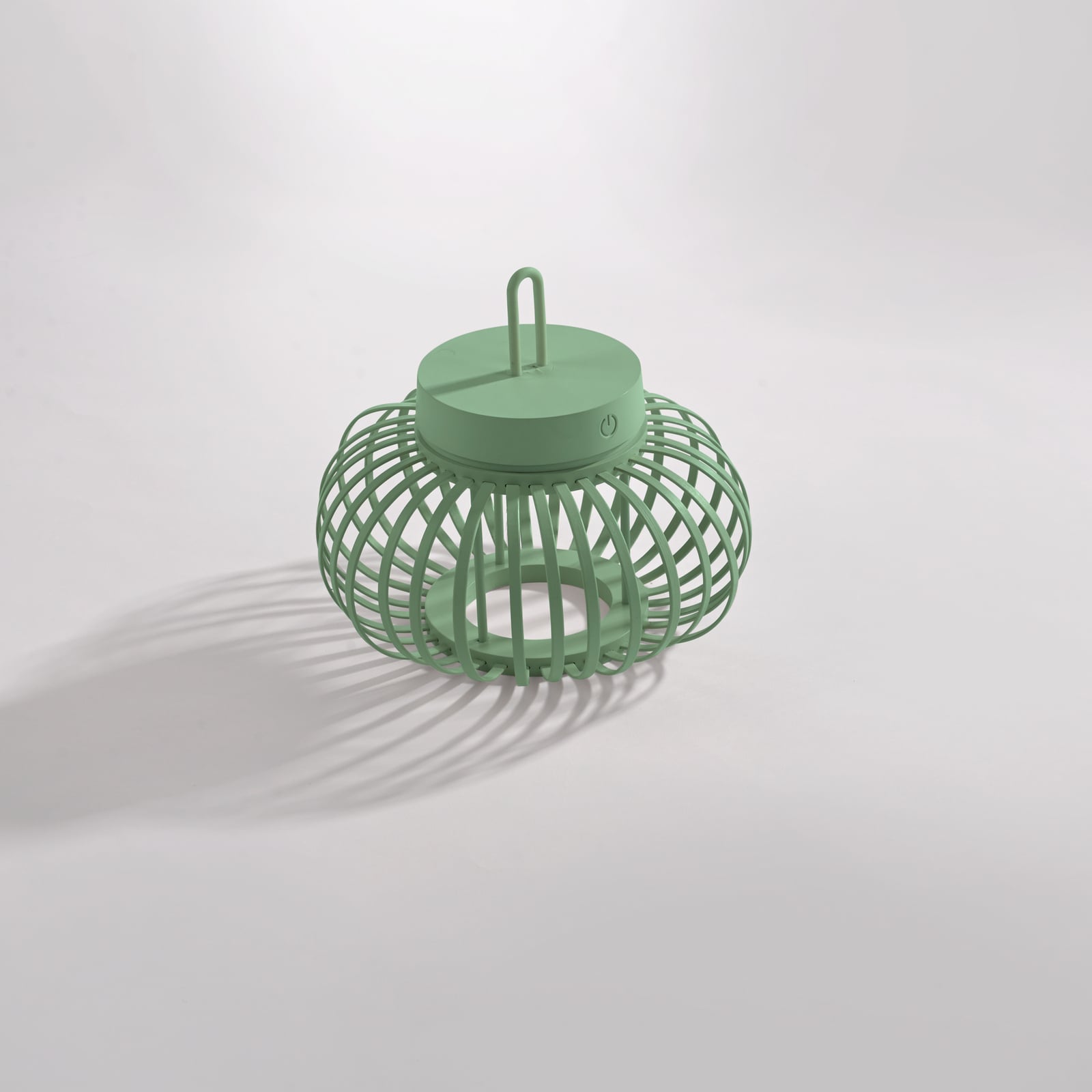 LED oppladbar bordlampe Akuba bambus grønn dimbar IP44 med håndtak