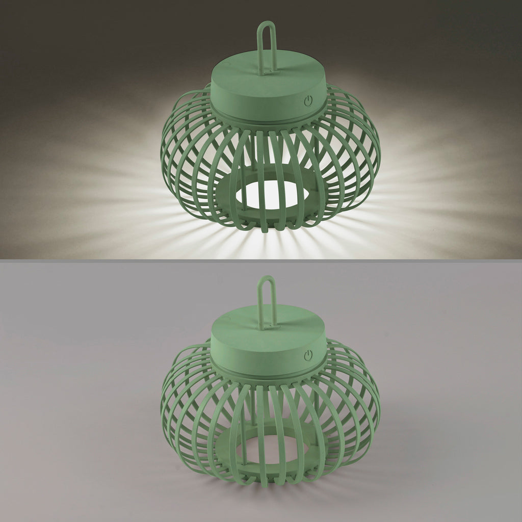 LED oppladbar bordlampe Akuba bambus grønn dimbar IP44 stemningsbilde