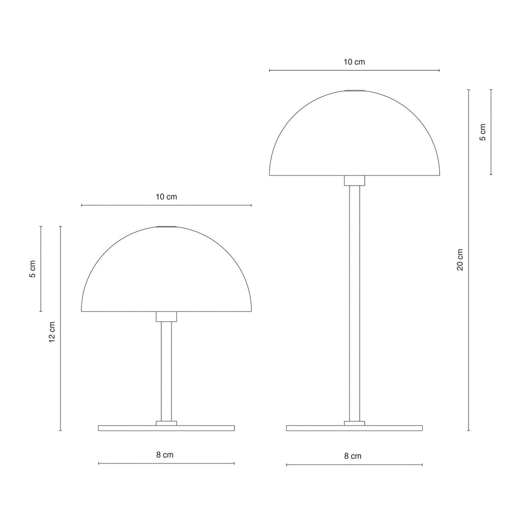 LED oppladbar bordlampe Along sølv 2-pk nærbilde av USB-port