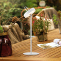 LED oppladbar bordlampe Amag hvit jern H47 cm dimbar IP44 forfra