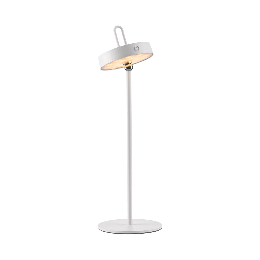LED oppladbar bordlampe Amag hvit jern justerbart lampehode