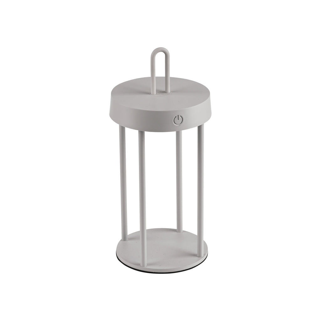 LED oppladbar bordlampe Anselm jern gråbeige H28 cm IP44 - JUST LIGHT.