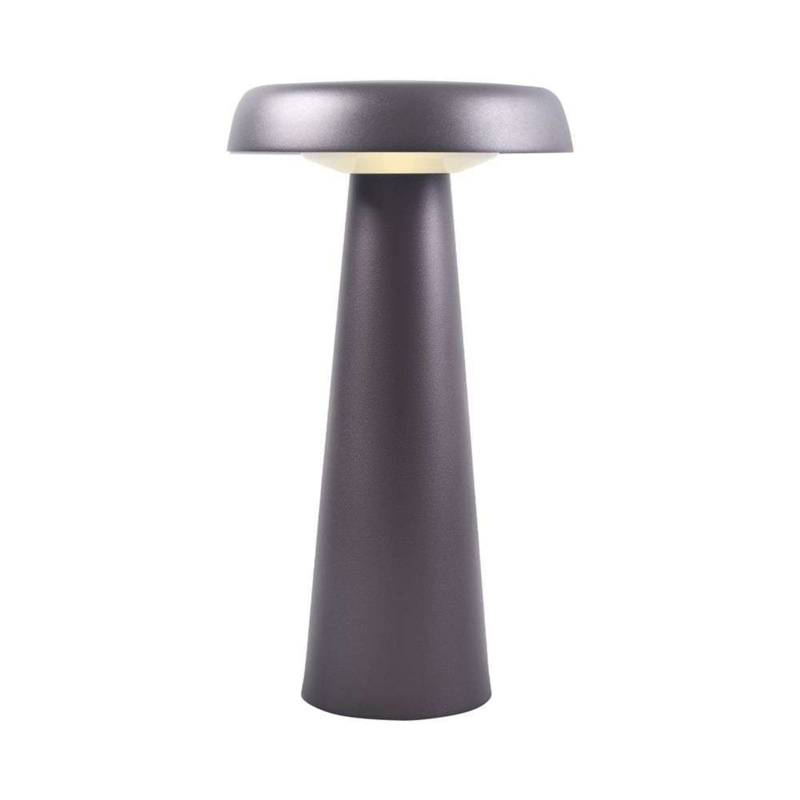 LED oppladbar bordlampe Arcello dimbar antrasitt IP54 forfra