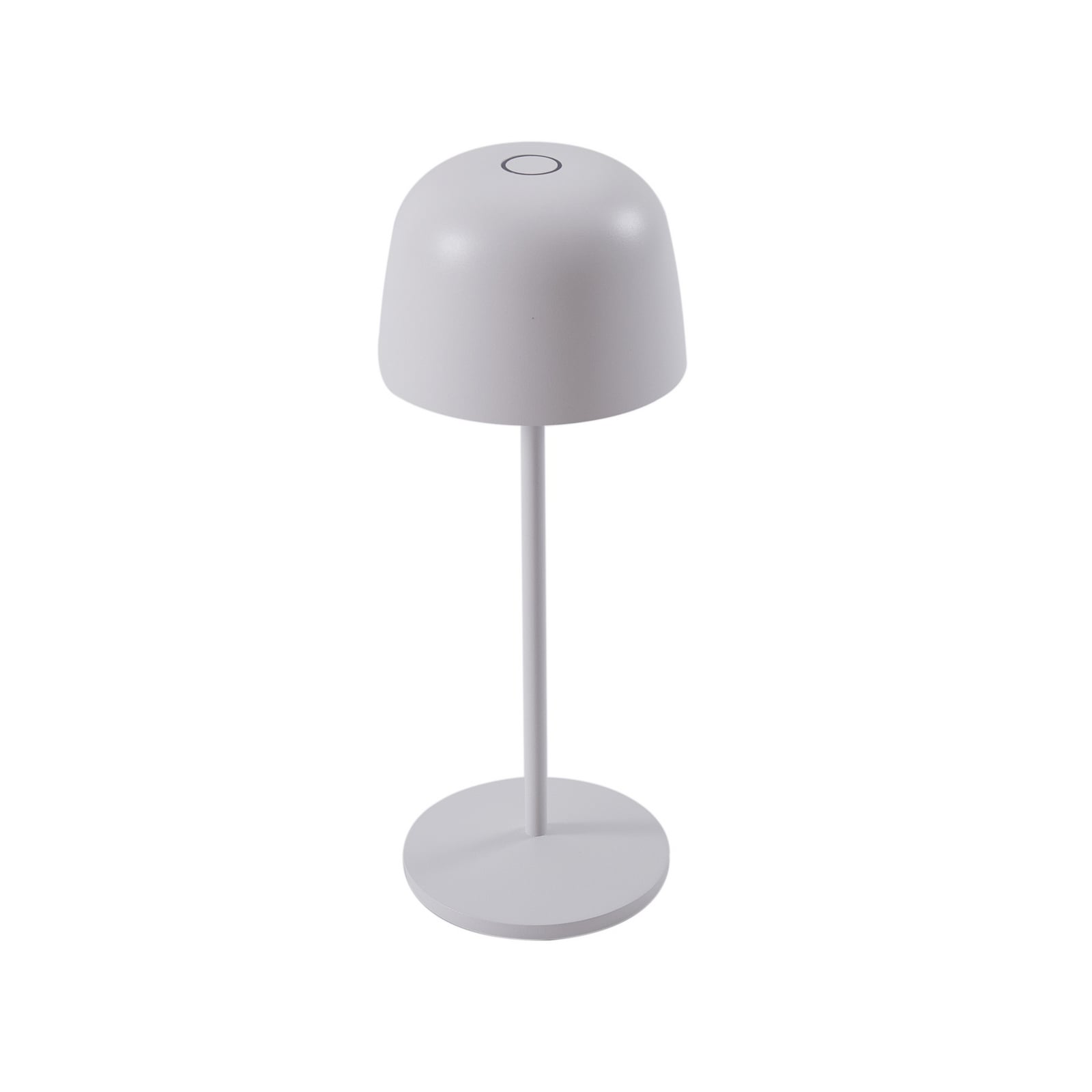 LED oppladbar bordlampe Arietty dimbar hvit IP65 detalj av touchdimmer