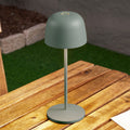LED oppladbar bordlampe Arietty grønn dimbar IP65 forfra