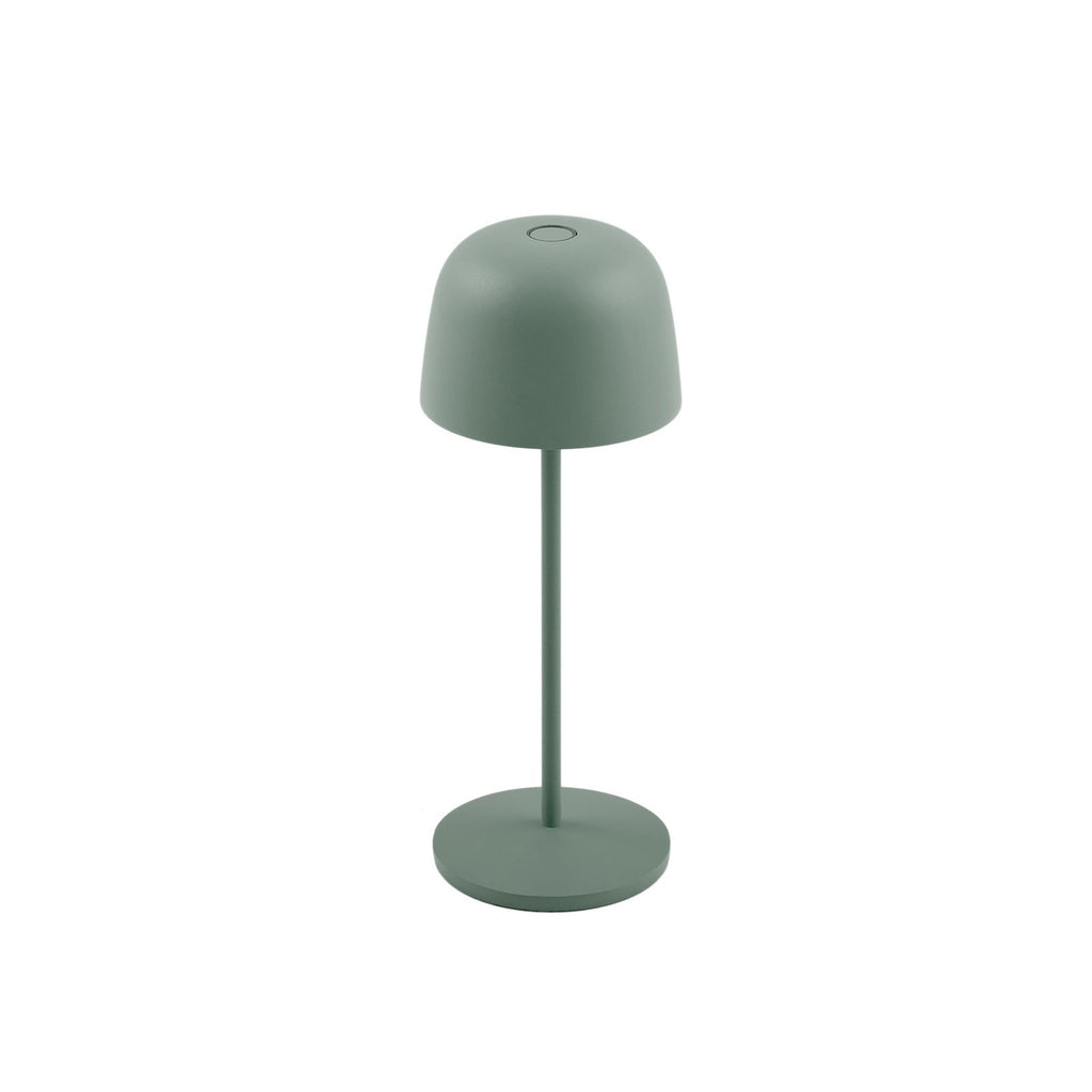 LED oppladbar bordlampe Arietty grønn dimbar IP65 montert på bord
