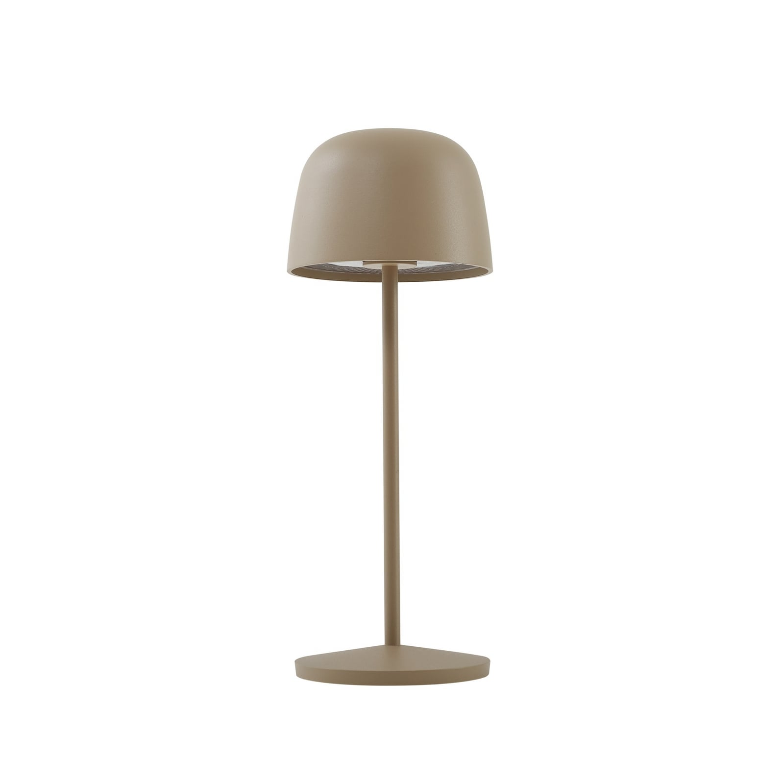 LED oppladbar bordlampe Arietty sandbeige dimbar IP65 detalj av touch-dimmer