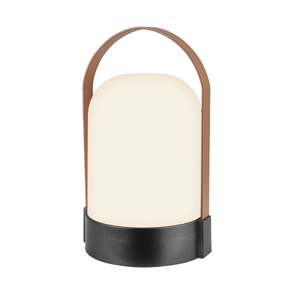 LED oppladbar bordlampe ASA BIG antrasitt/brun forfra