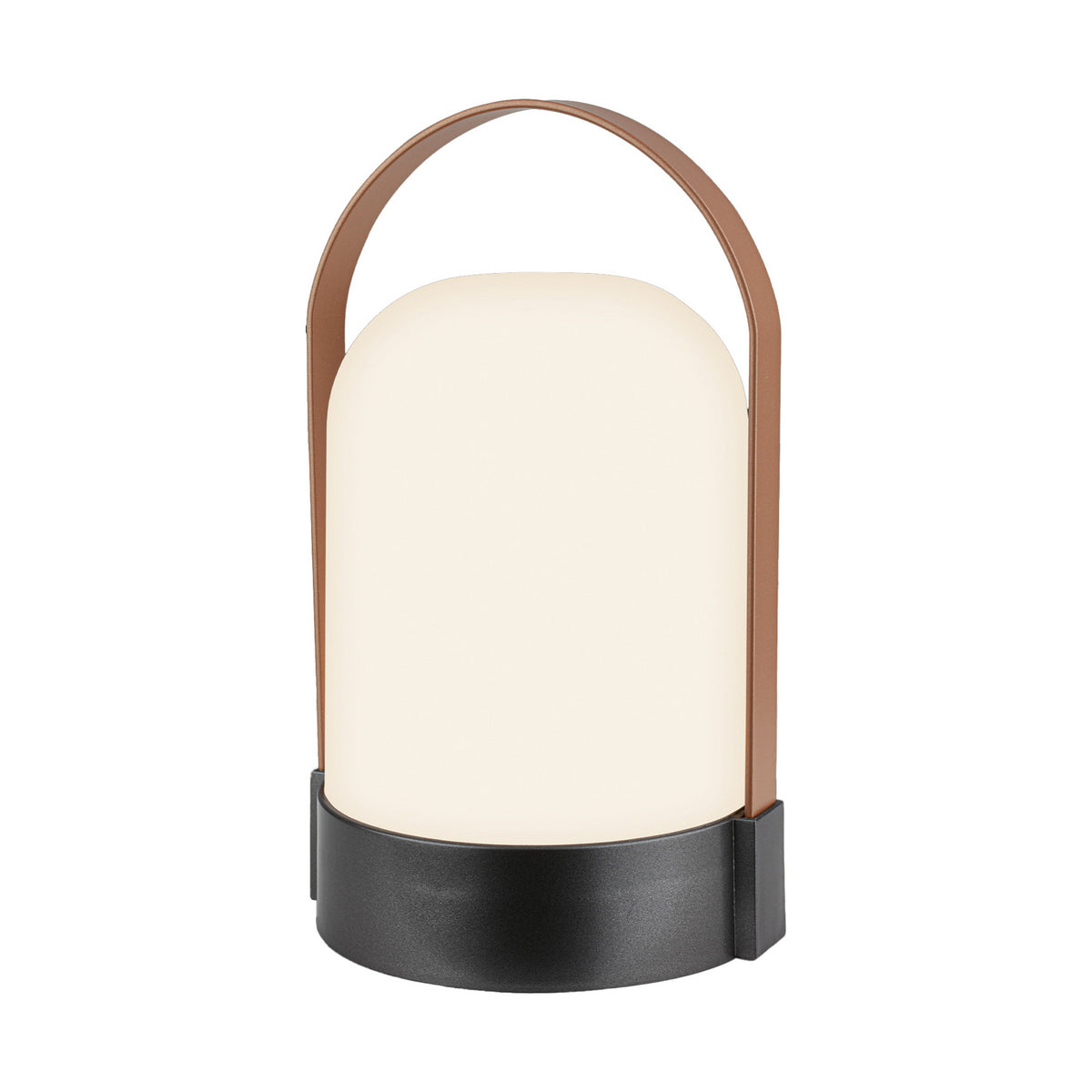 LED oppladbar bordlampe ASA BIG antrasitt/brun forfra