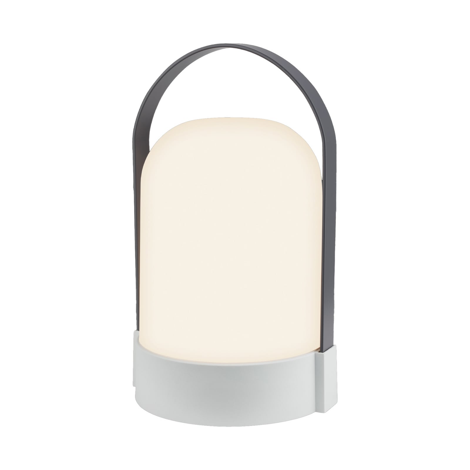 LED oppladbar bordlampe ASA BIG lysgrå/antrasitt forfra