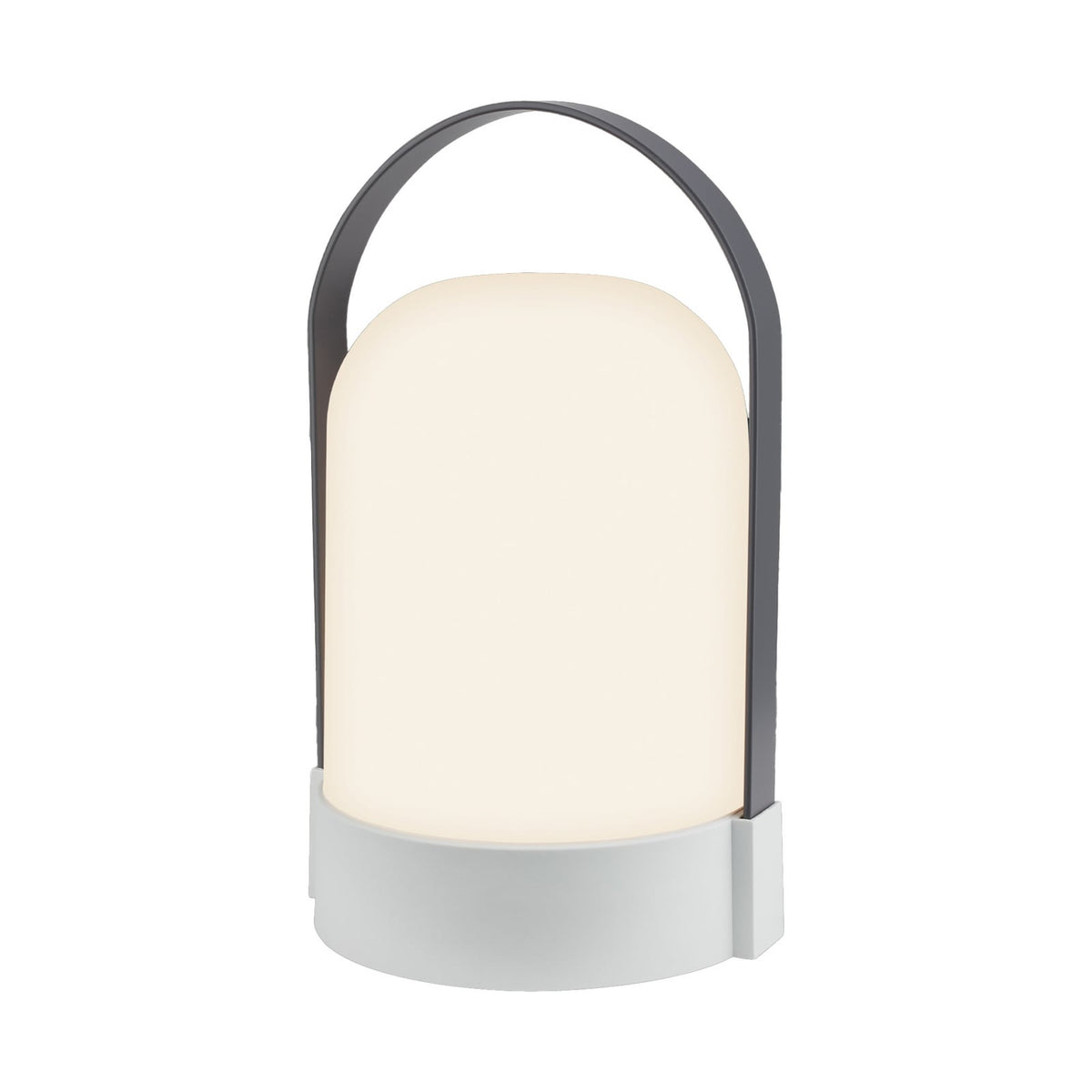 LED oppladbar bordlampe ASA BIG lysgrå/antrasitt forfra