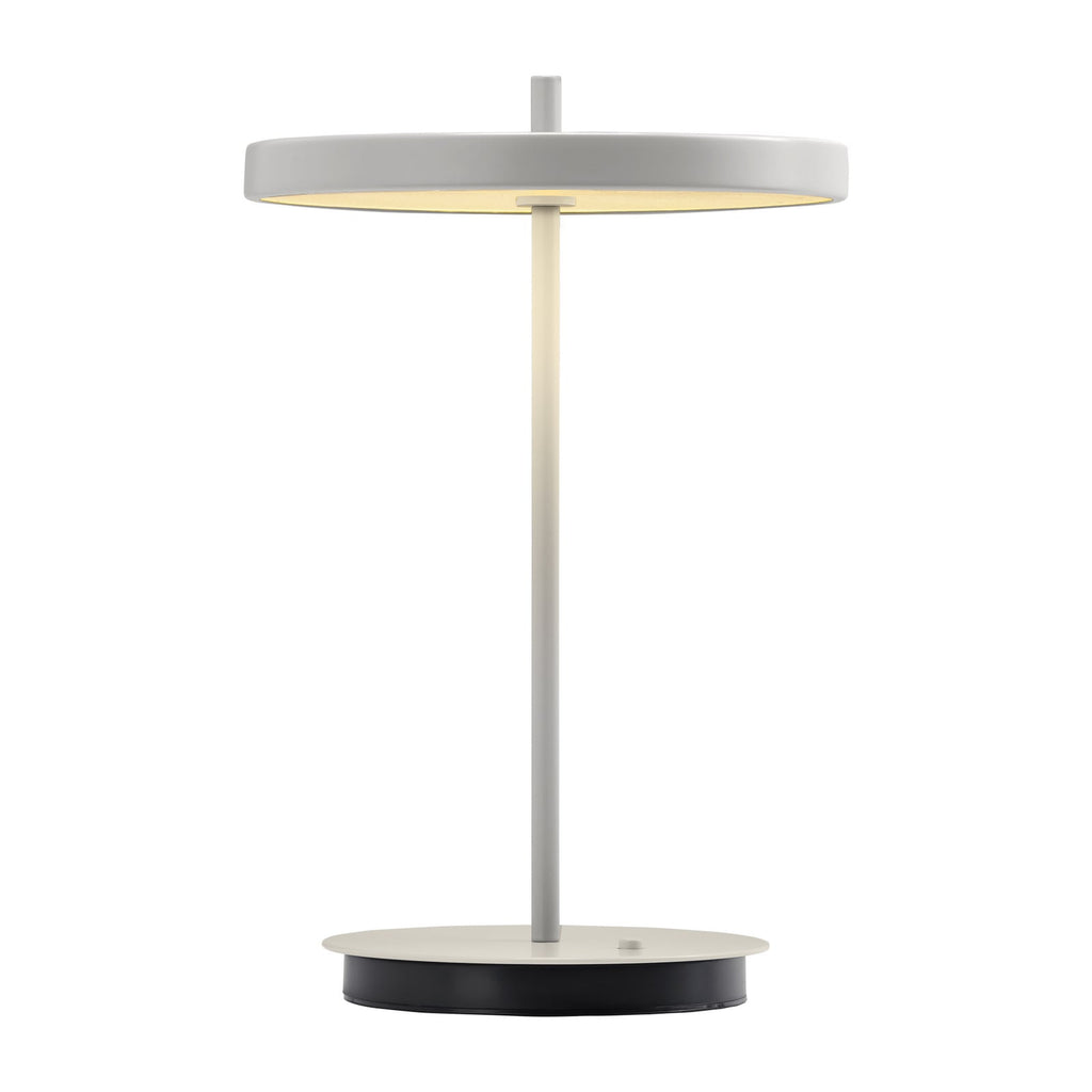 Nærbilde av LED oppladbar bordlampe Asteria Move lysgrå