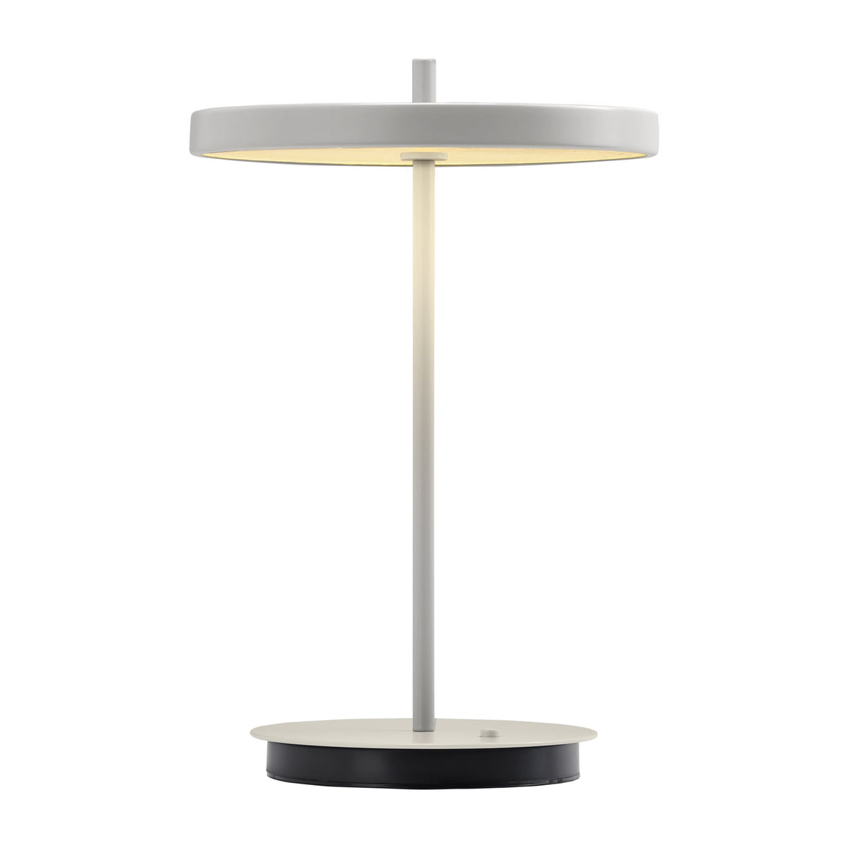 Nærbilde av LED oppladbar bordlampe Asteria Move lysgrå