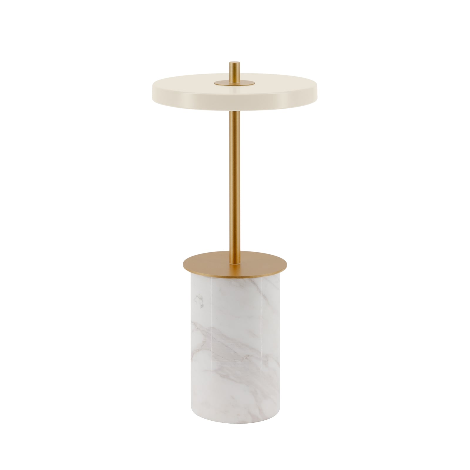 Detalj av LED oppladbar bordlampe Asteria Move Mini hvit Ø12 cm