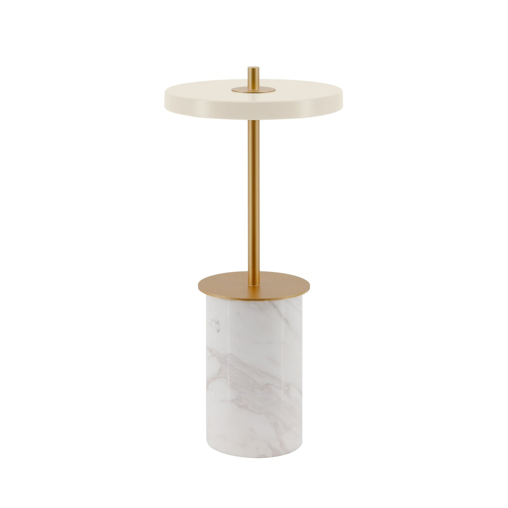 Detalj av LED oppladbar bordlampe Asteria Move Mini hvit Ø12 cm