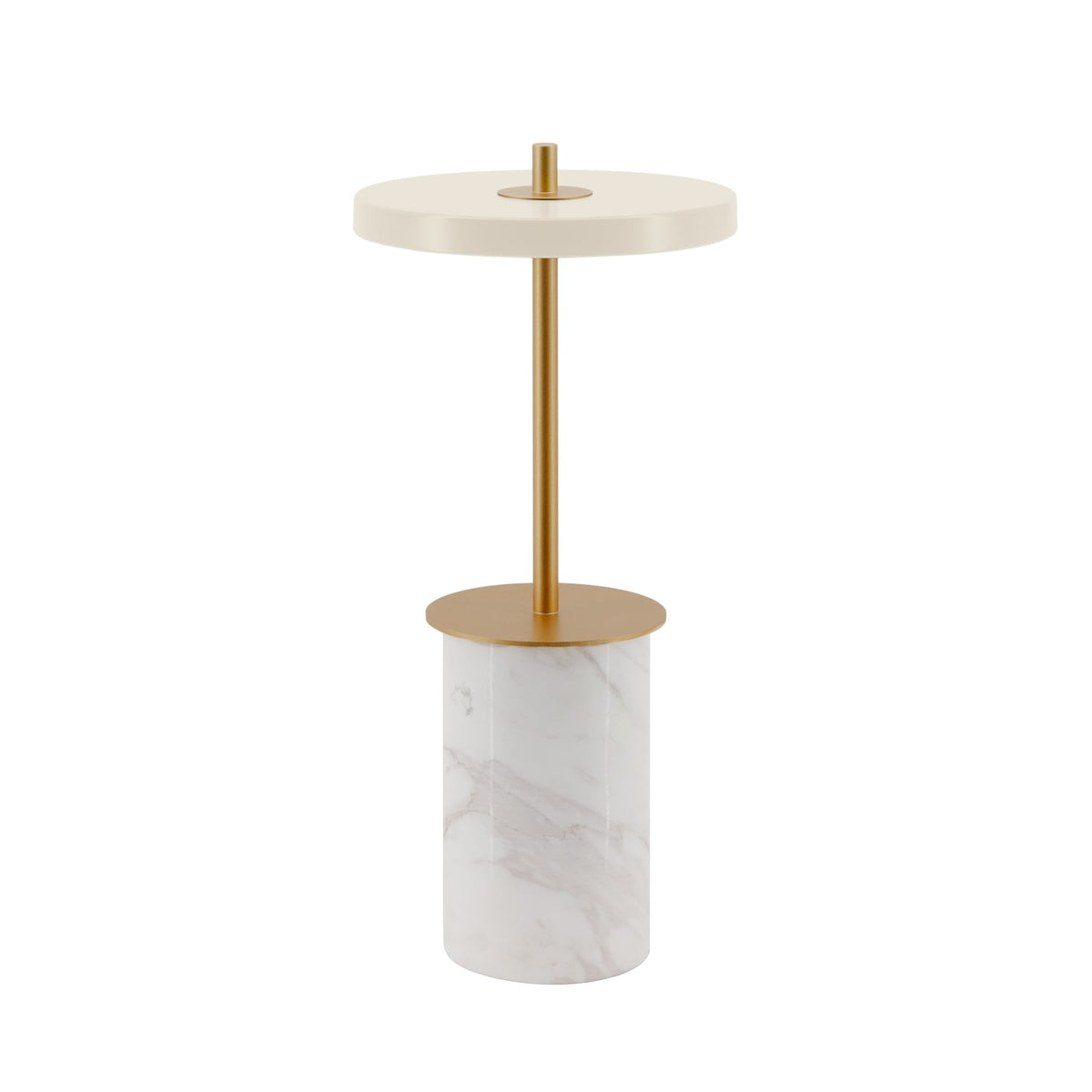 Detalj av LED oppladbar bordlampe Asteria Move Mini hvit Ø12 cm