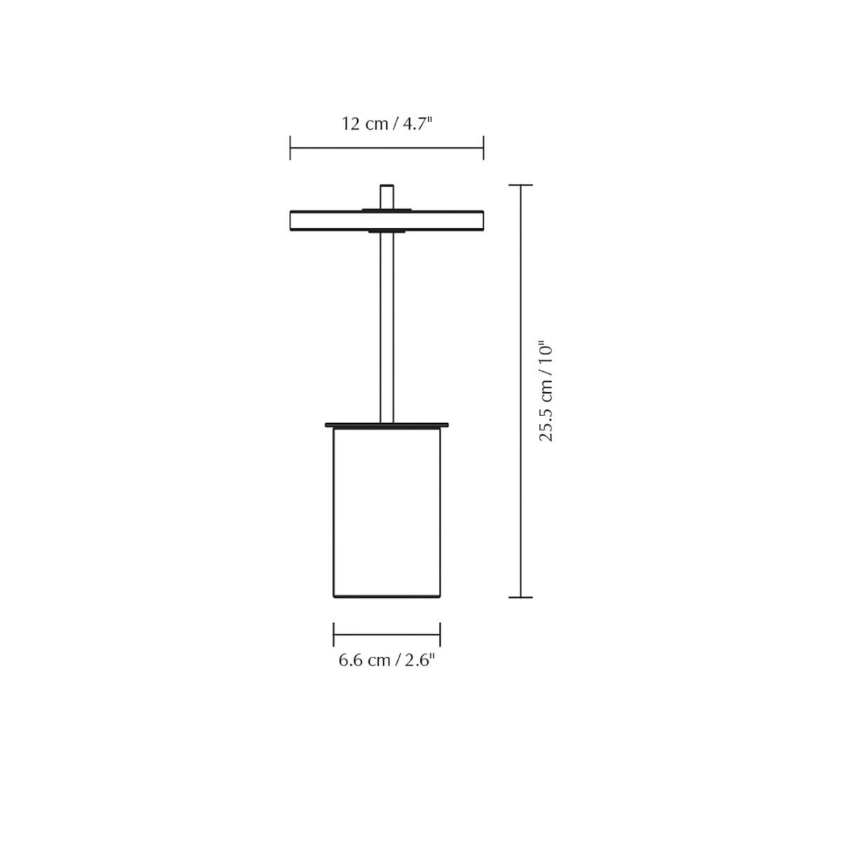 Nærbilde av LED oppladbar bordlampe Asteria Move Mini hvit Ø12 cm
