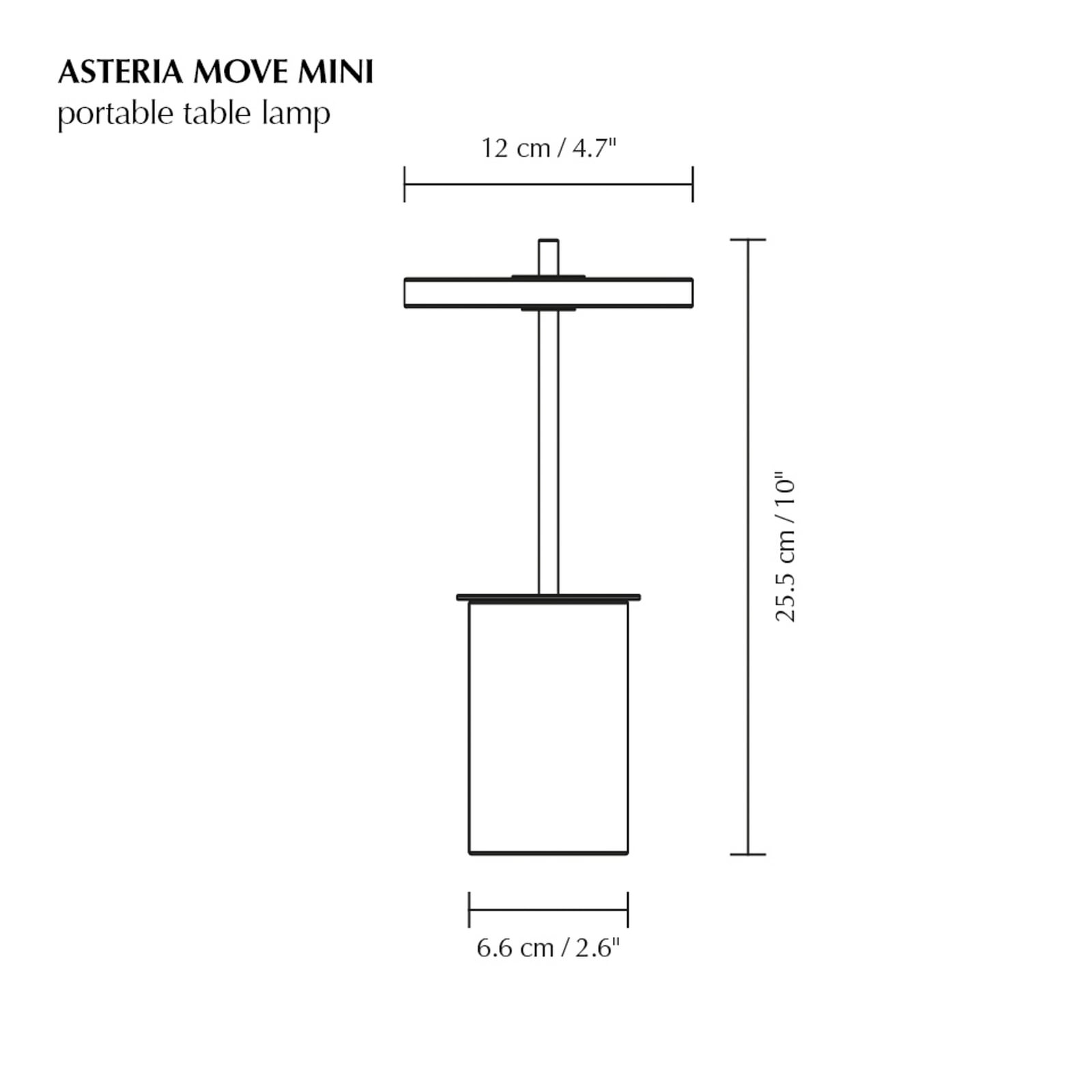 LED oppladbar bordlampe Asteria Move Mini marmor IP44 detalj av materialer