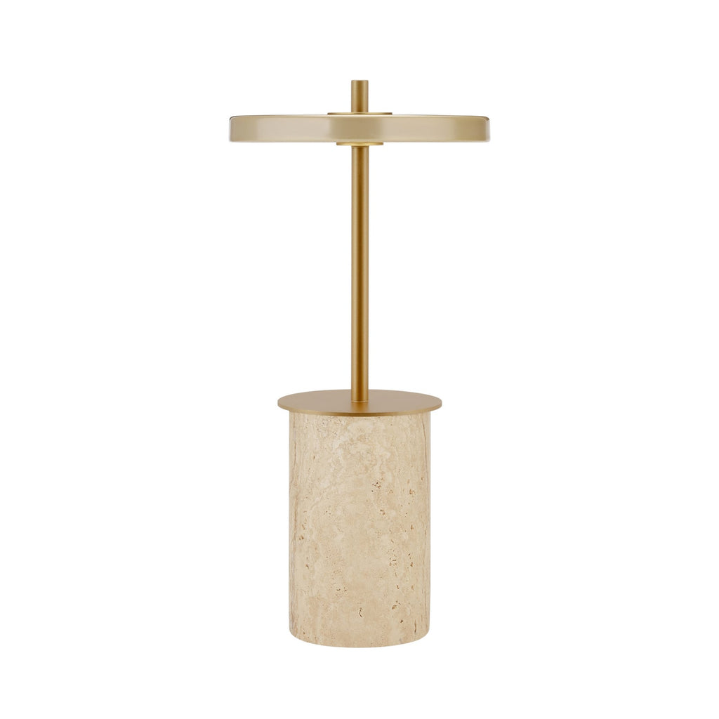 LED oppladbar bordlampe Asteria Move Mini marmor IP44 nærbilde av dimmer