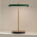 LED oppladbar bordlampe Asteria Move skoggrønn Ø20 cm forfra
