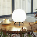 LED oppladbar bordlampe Aurilia kuleformet svart/hvit forfra