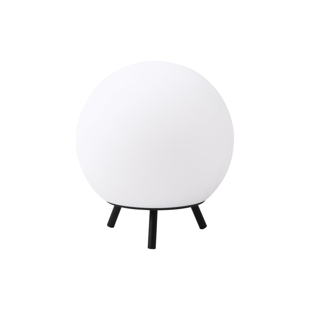 LED oppladbar bordlampe Aurilia kuleformet svart/hvit montert ute