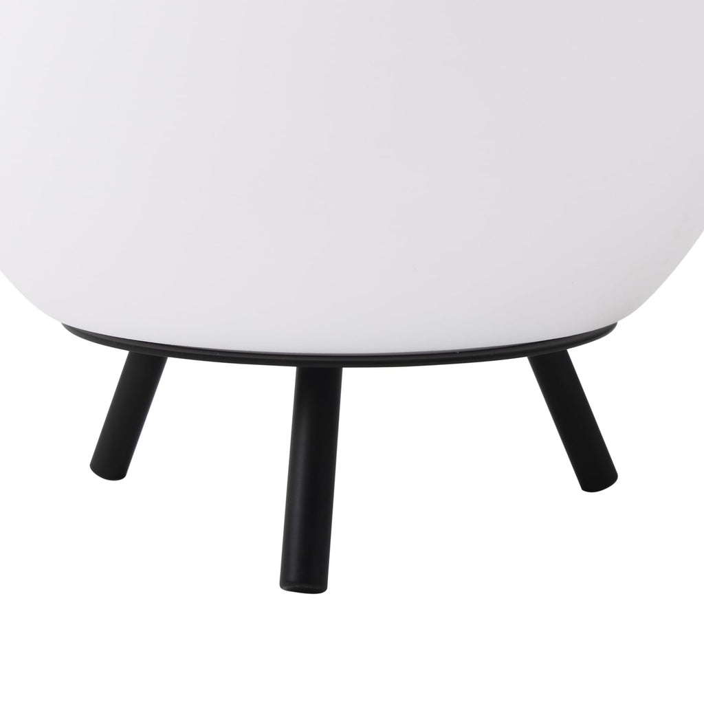 LED oppladbar bordlampe Aurilia kuleformet svart/hvit i mørket