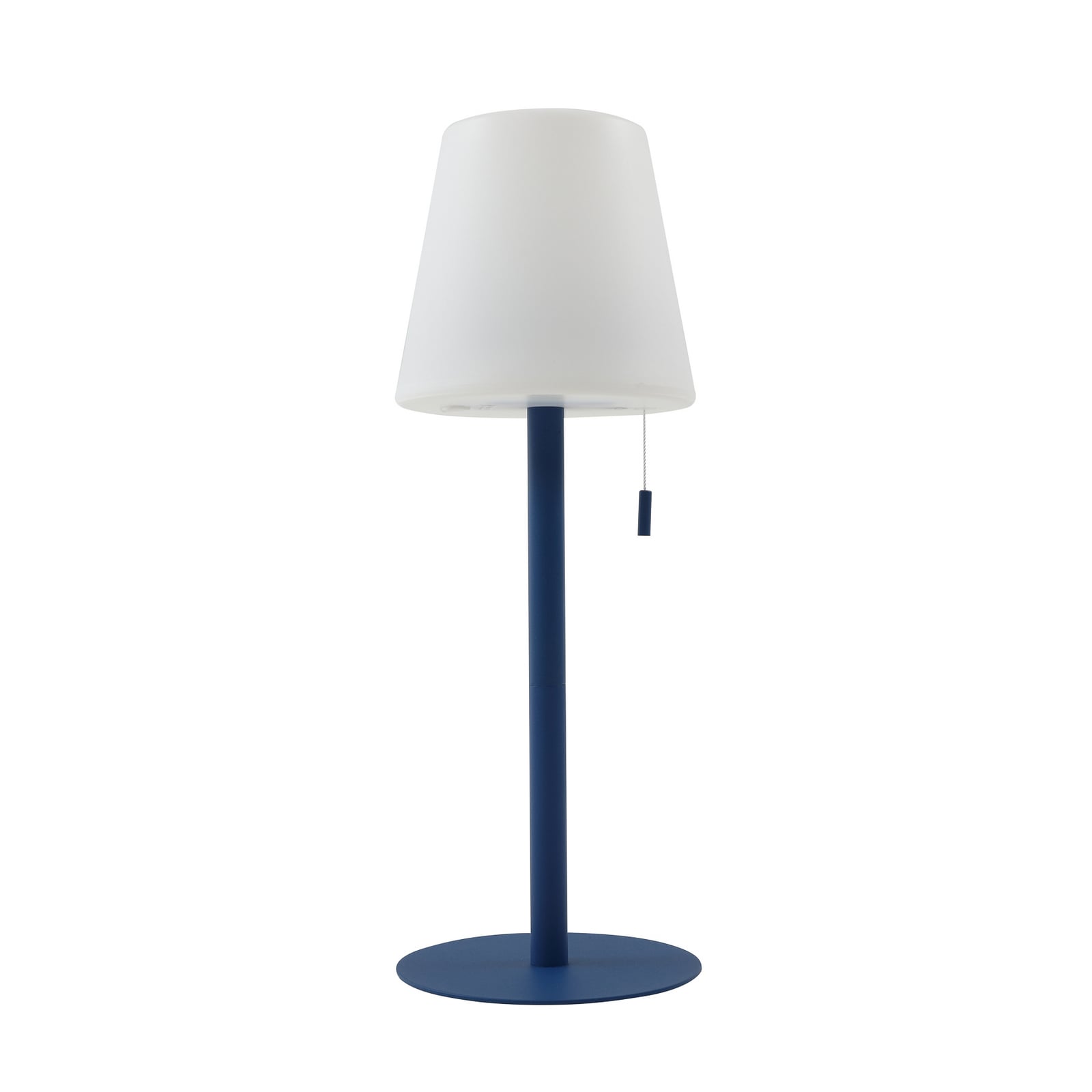 LED oppladbar bordlampe Azalea blå CCT høydejusterbar montert på bord