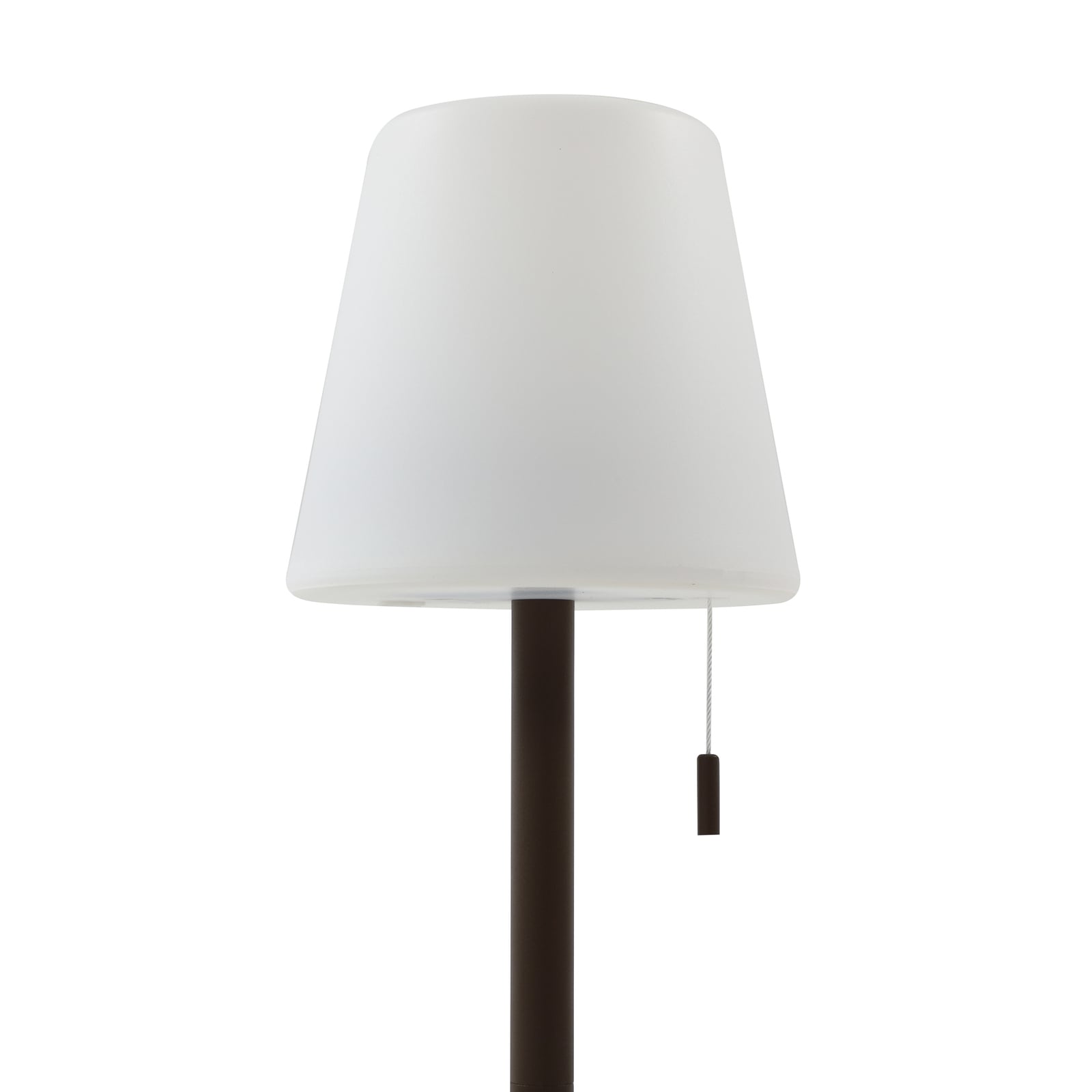 LED oppladbar bordlampe Azalea hvit/brun CCT høydejusterbar IP44 med USB-C ladekabel