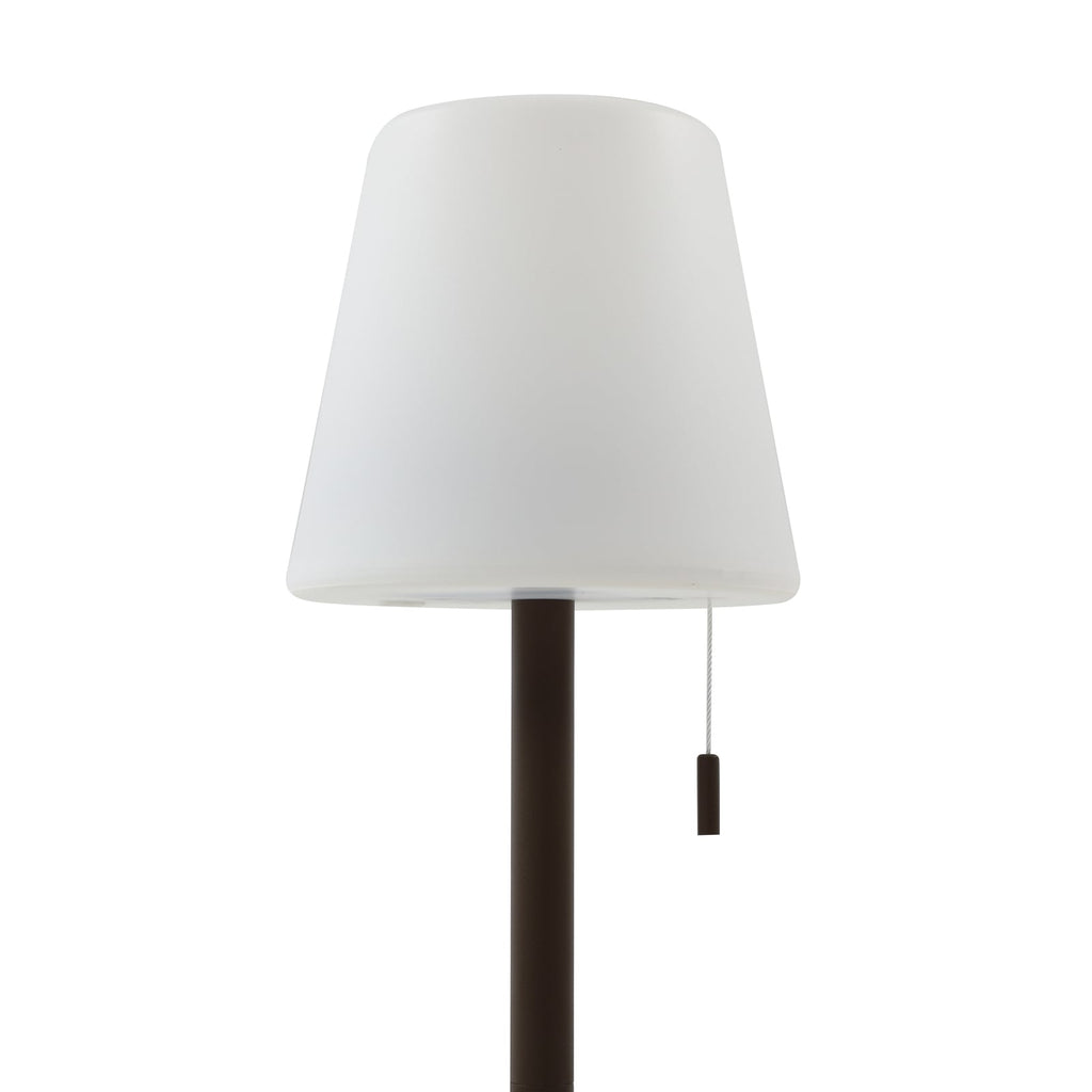 LED oppladbar bordlampe Azalea hvit/brun CCT høydejusterbar IP44 med USB-C ladekabel