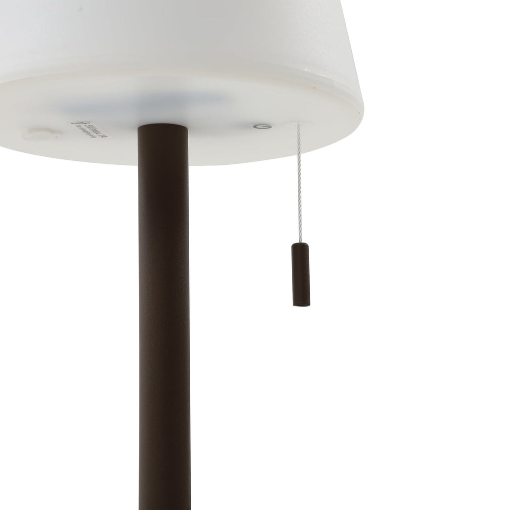 LED oppladbar bordlampe Azalea hvit/brun CCT høydejusterbar IP44 høydejustering